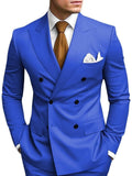 Mens Tailored Two-Piece Formal Suit With Double-Breasted Jacket