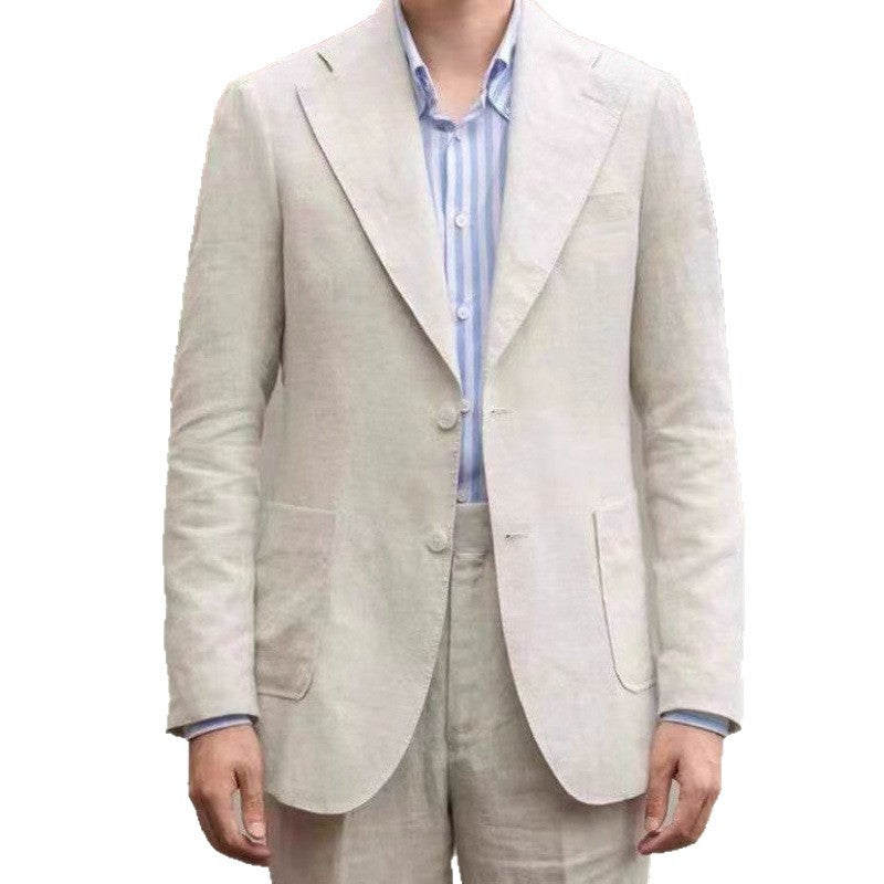 Retro Neapolitan Casual Solid-Colored Slim-Fit Blazer