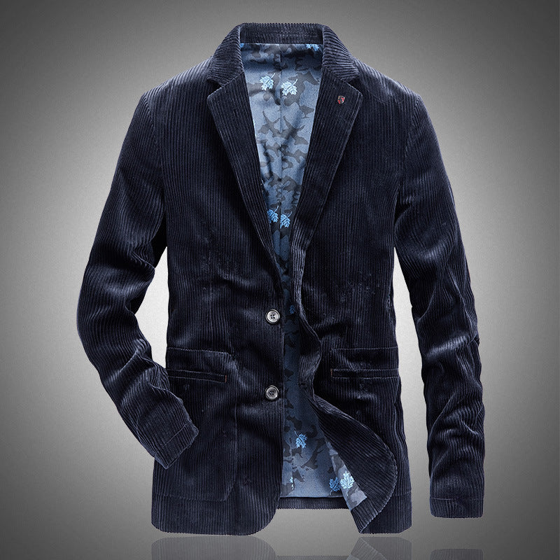 New Arrival Corduroy Retro Casual Mens Solid-Colored Suit Jacket